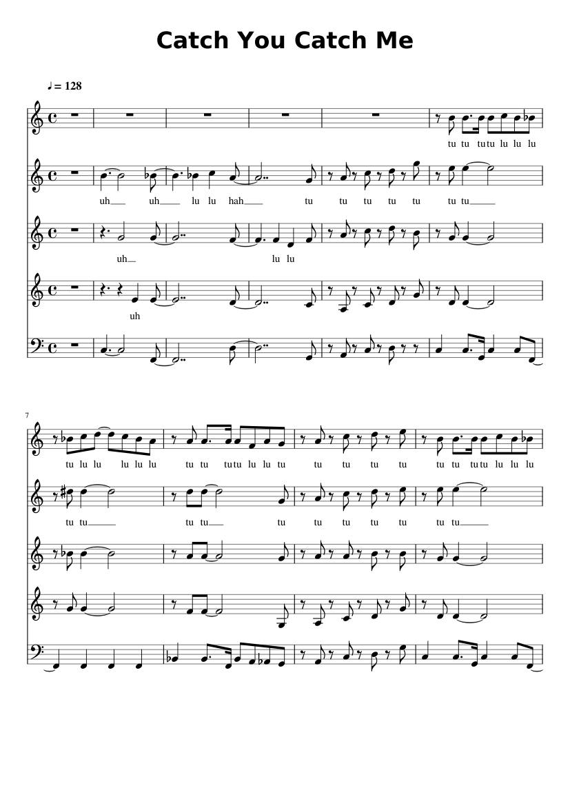 Catch You Catch Me Sheet Music For Piano Vocals Mixed Ensemble Musescore Com