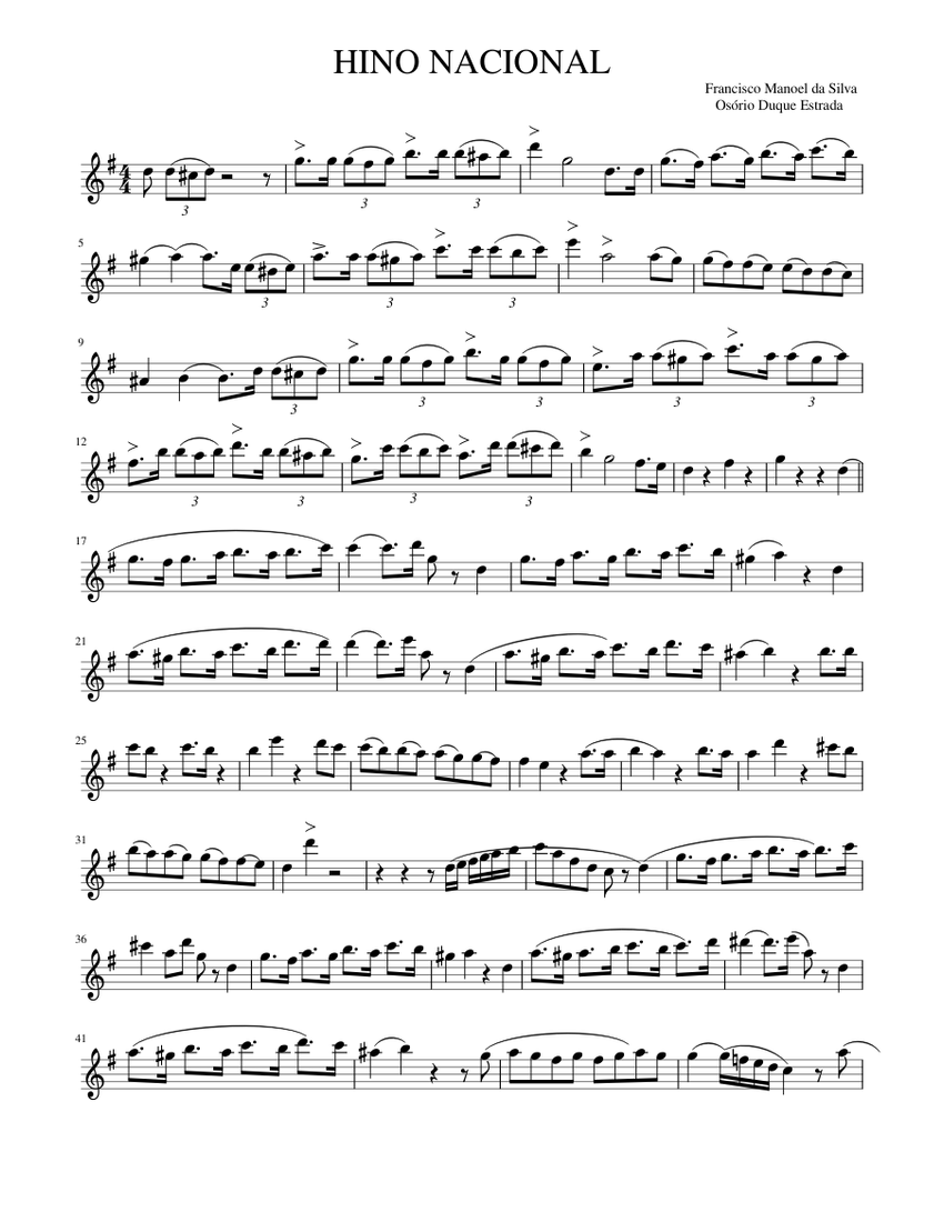 HINO NACIONAL Sheet music for Saxophone (Alto) (Solo) Download and
