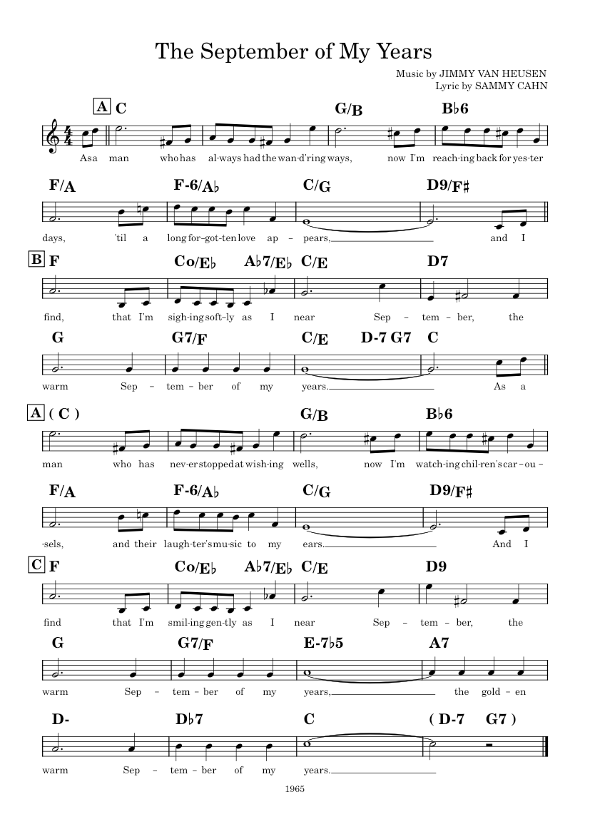 September Of My Years Lyrics