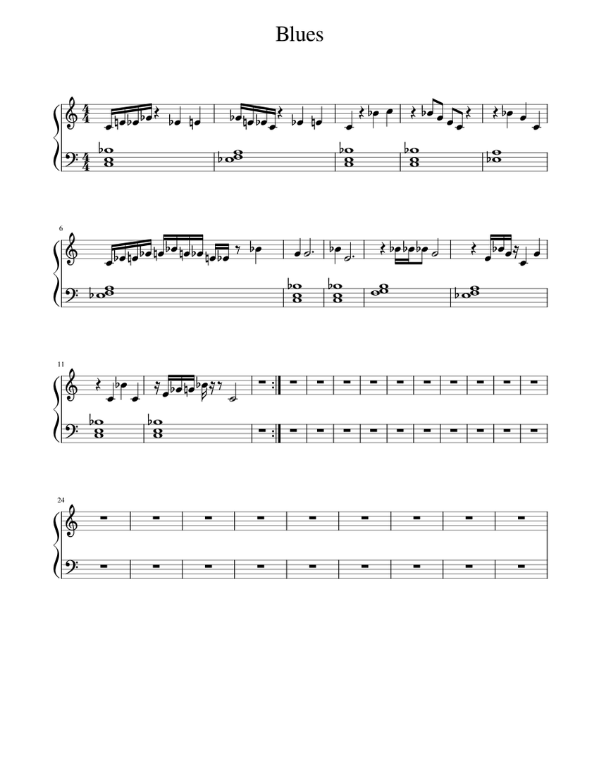Blues Sheet music for Piano (Solo) | Musescore.com