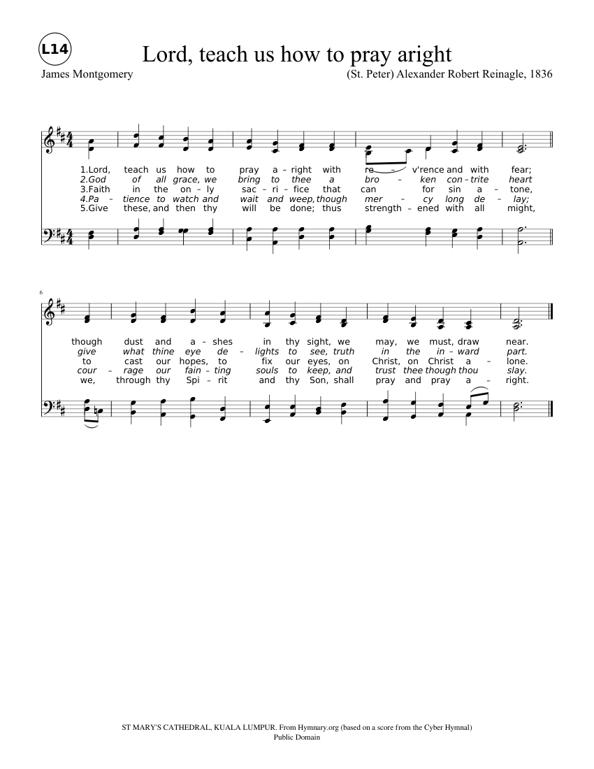 Lord Teach Us How To Pray Aright St Peter Reinagle Sheet Music For Lord teach us how to pray aright st peter reinagle sheet music for