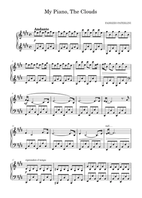 Free My Piano, The Clouds by Fabrizio Paterlini sheet music | Download PDF  or print on Musescore.com