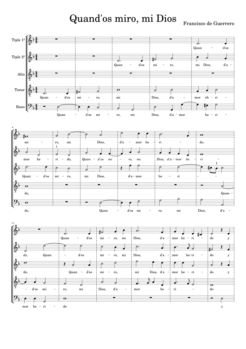 Quand'os miro mi Dios