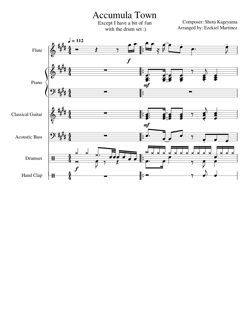 Accumula Town – Shota Kageyama Accumula Town Sheet Music For Piano ...