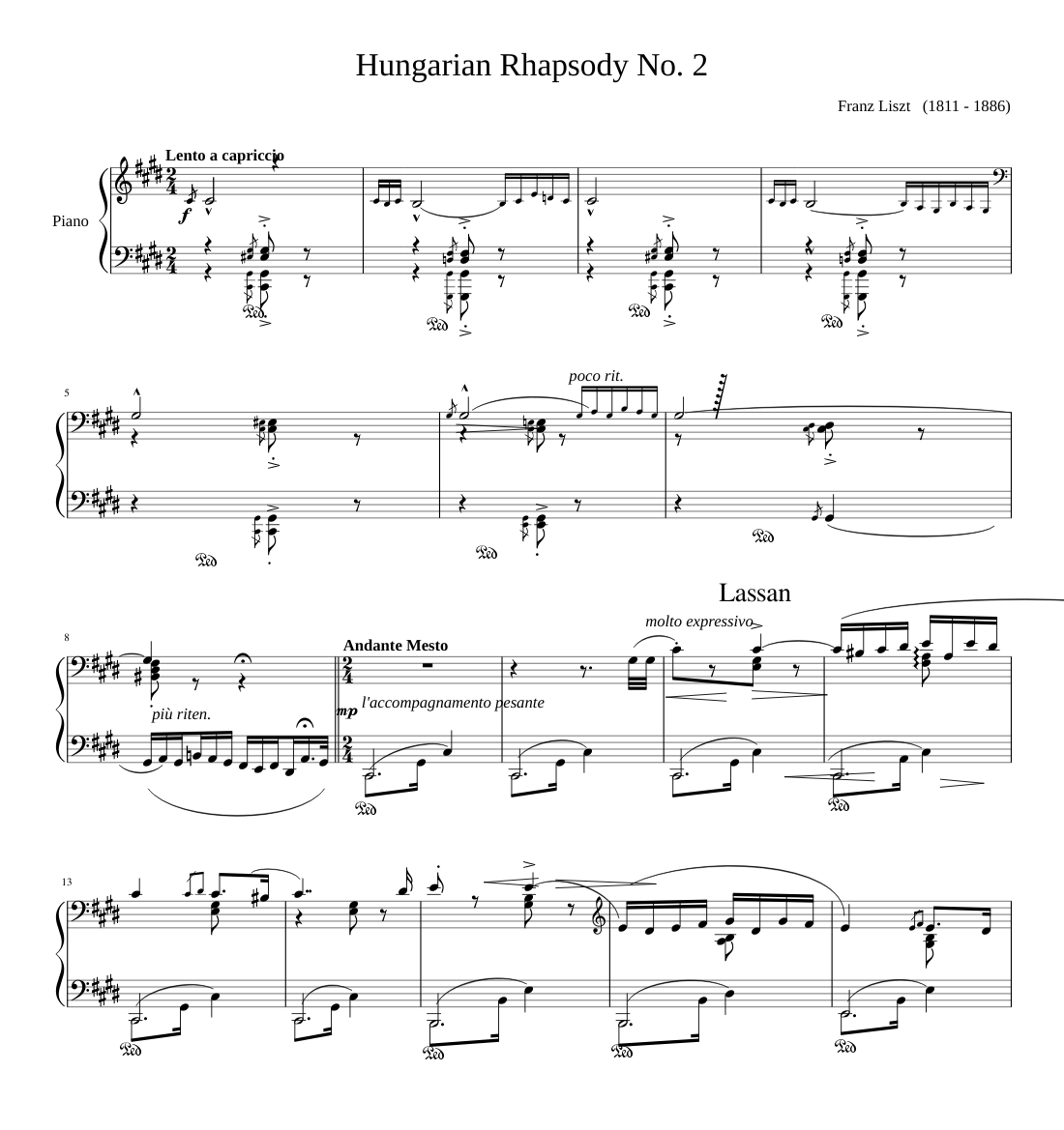Hungarian Rhapsody No.2 S.244/2