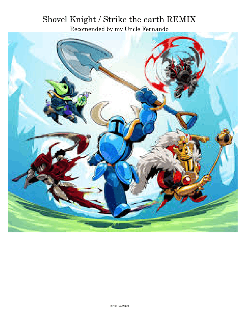 Shovel Knight Strike the earth Sheet music for Piano, French