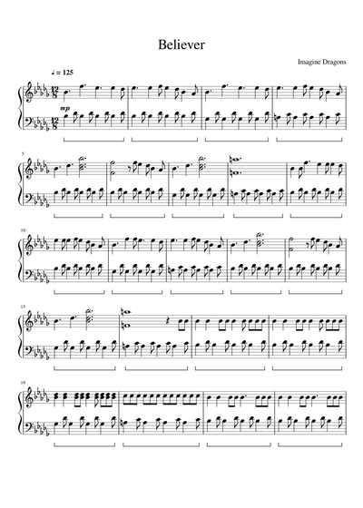 Imagine Dragons Sheet music free download in PDF or MIDI on Musescore.com