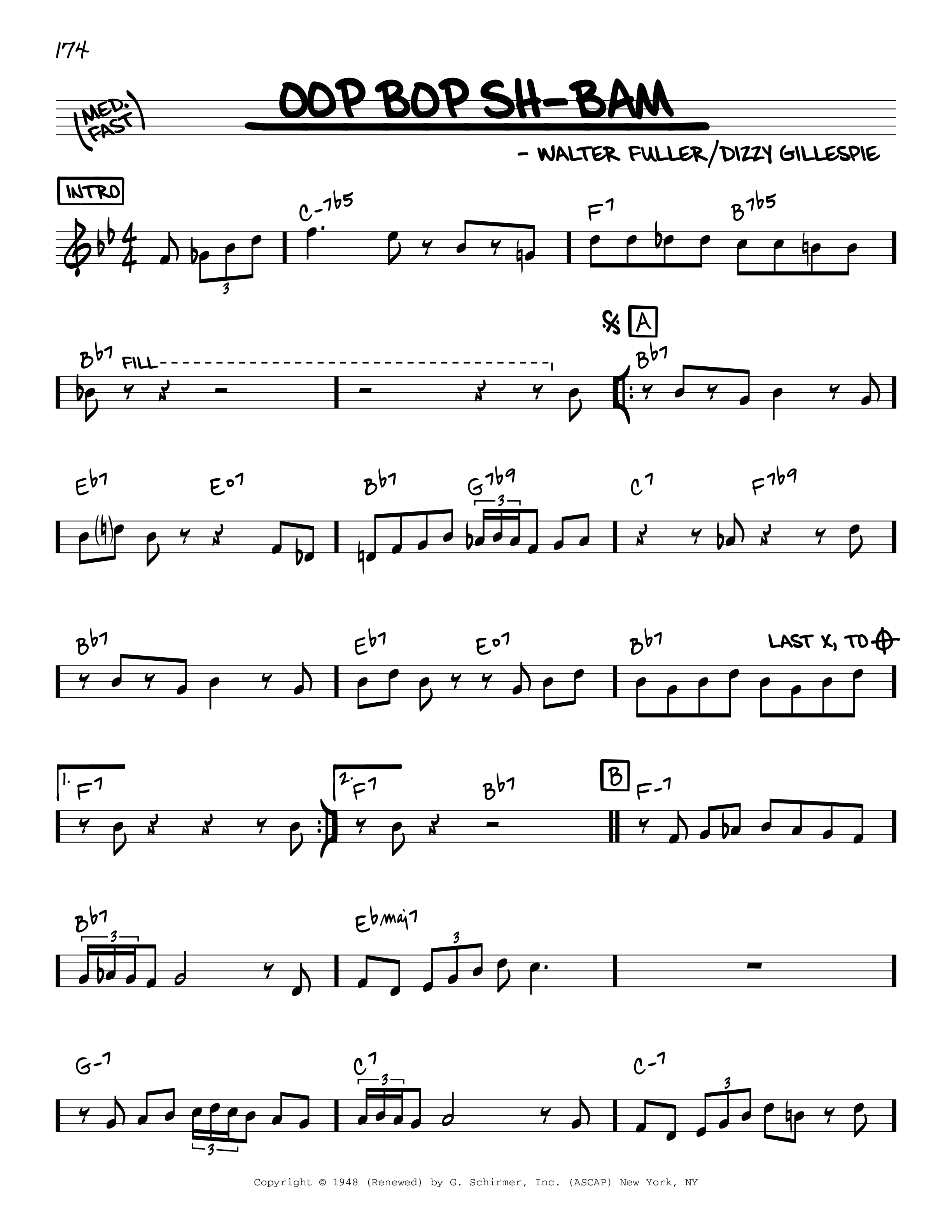 Play Official version of Oop Bop Sh-Bam Sheet Music by Dizzy Gillespie ...