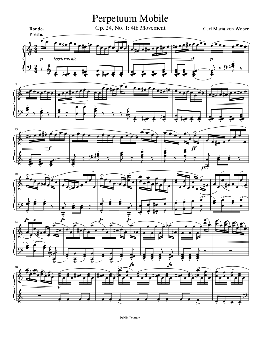 Perpetuum Mobile Sheet music for Piano (Solo) | Musescore.com