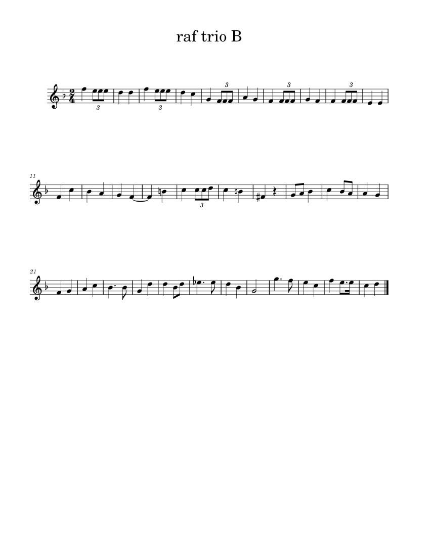 Raf Trio B Sheet Music For Trumpet In B-flat (Solo) | Musescore.com