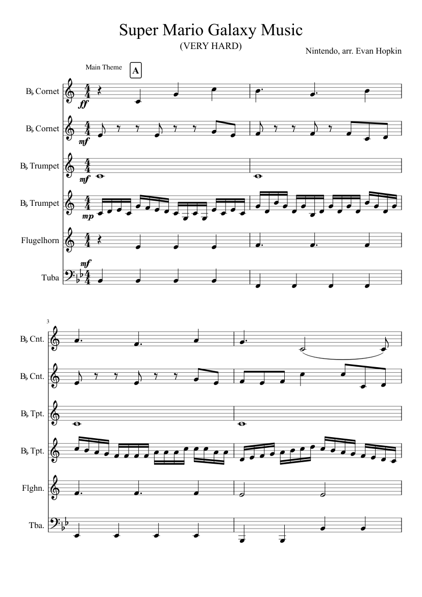 Super Mario Galaxy Music Sheet music for Tuba (Solo) | Musescore.com