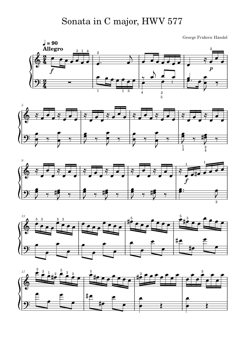 Sonata in C major, HWV 577 – Georg Friedrich Händel Sheet music for Piano  (Solo) | Musescore.com