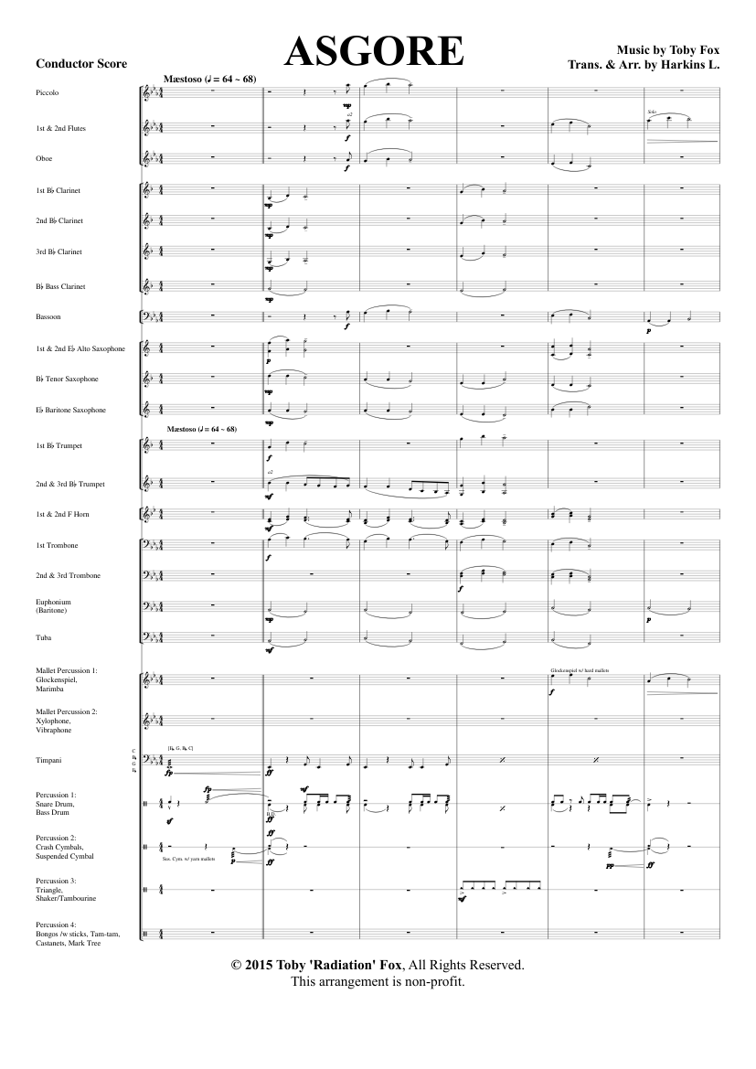 Asgore For Concert Band Sheet Music For Piano Trombone Flute Clarinet In B Flat More Instruments Mixed Ensemble Musescore Com - burgentrucking asgore roblox id