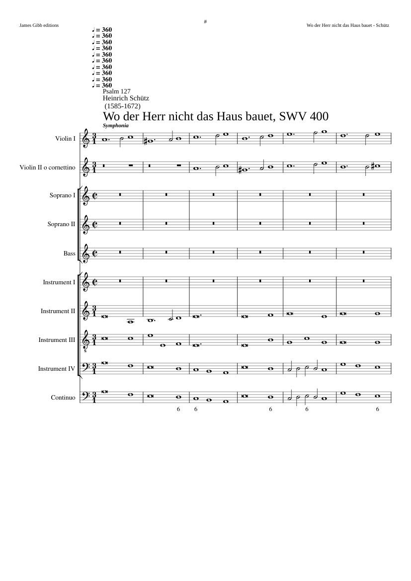 Wo der Herr nicht das Haus bauet SWV 400