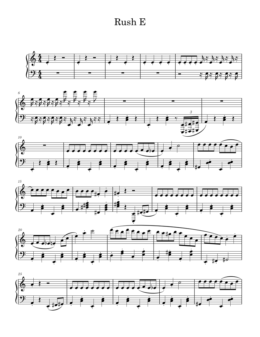 Rush E Sheet music for Piano (Solo)