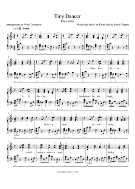 Free Tiny Dancer by Elton John sheet music | Download PDF or print on  Musescore.com