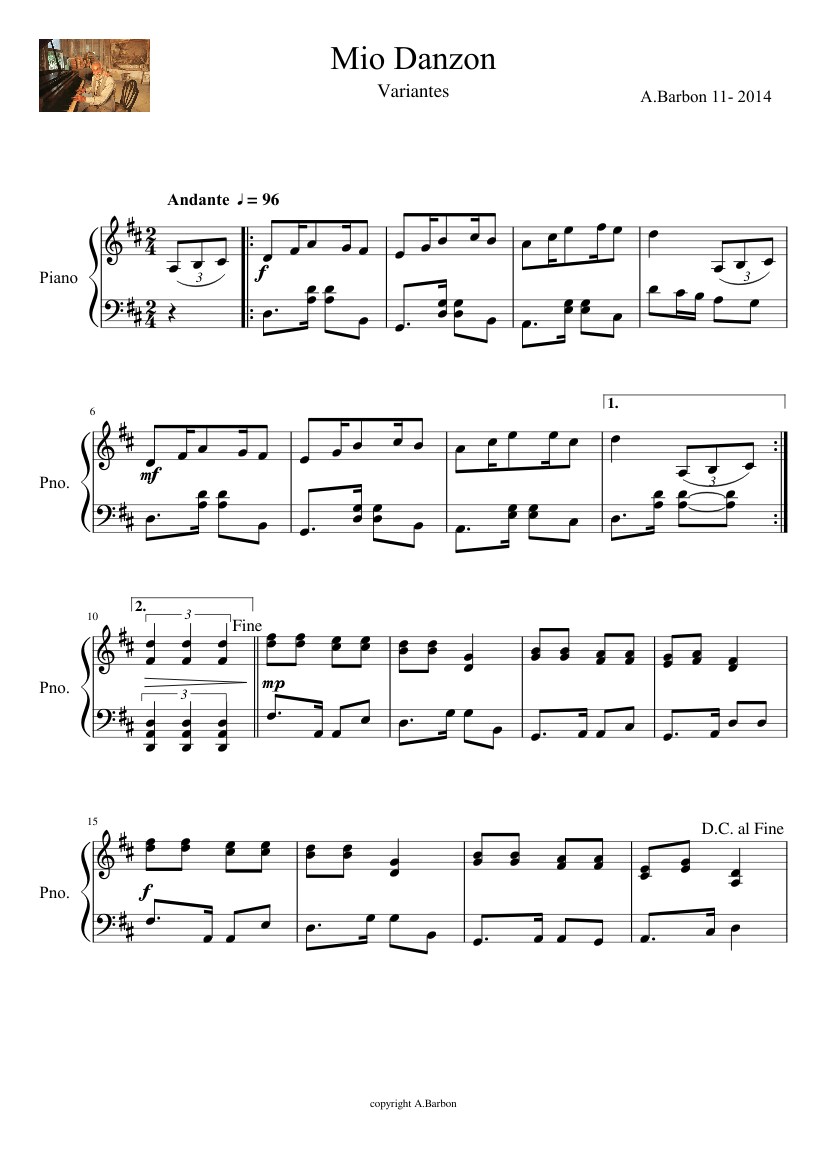 Mi Danzon A.Barbon Sheet music for Piano (Solo) Easy | Musescore.com