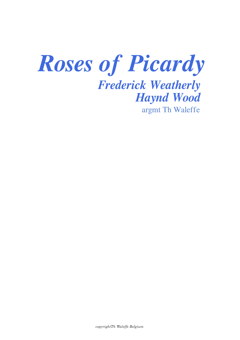 roses of picardy Sheet music for Piano, Trombone, Trombone bass