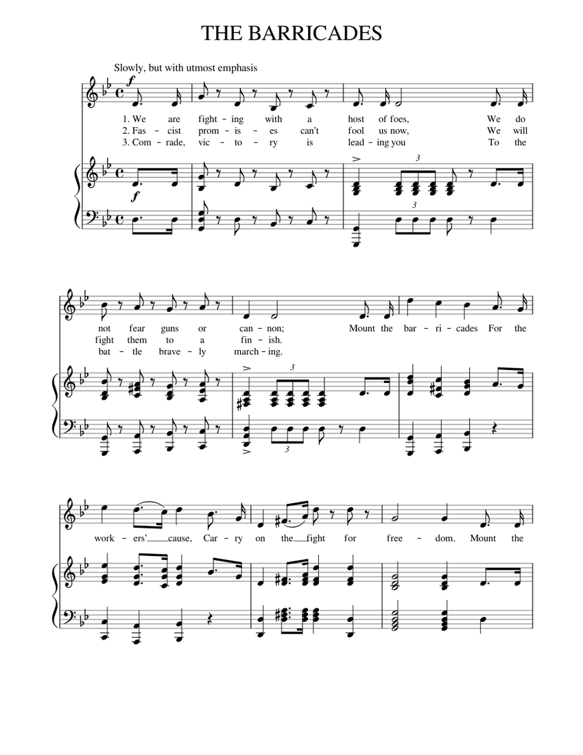 The Barricades piano tutorial