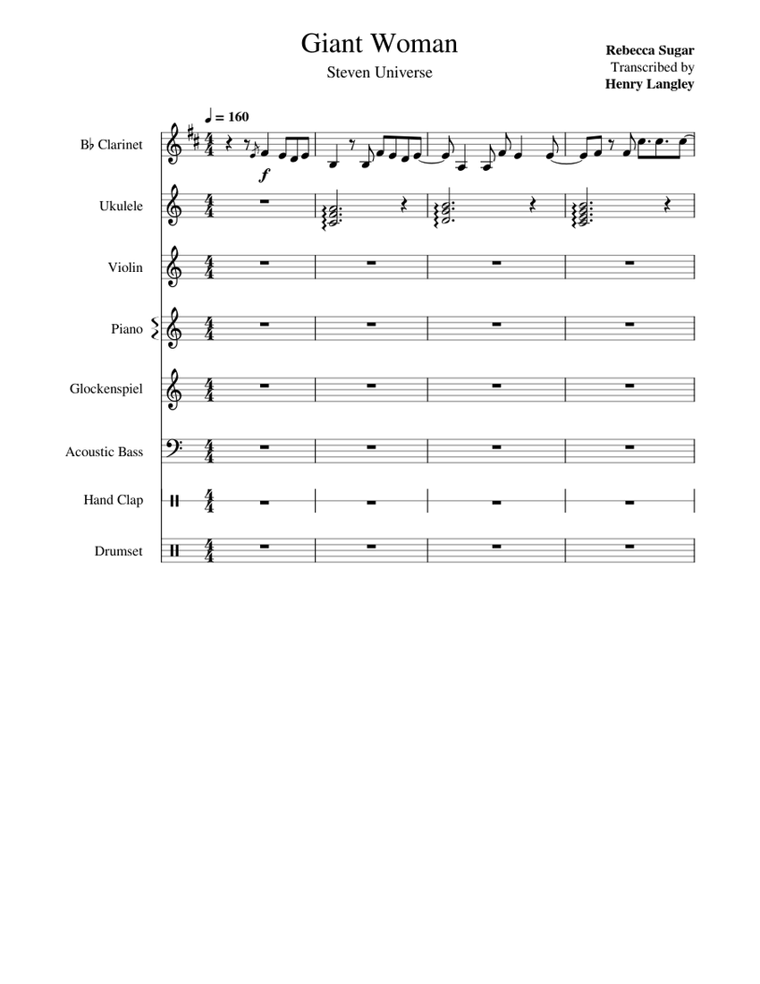 Giant Woman - Rebecca Sugar Sheet music for Piano, Clarinet in b-flat ...