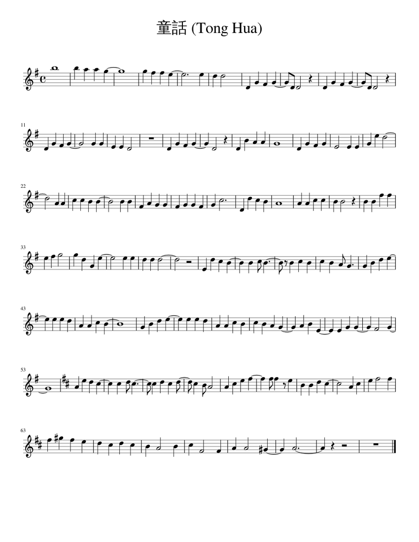 Tong Hua / Fairy Tale (Basic Note) Sheet music for Piano (Solo) |  Musescore.com