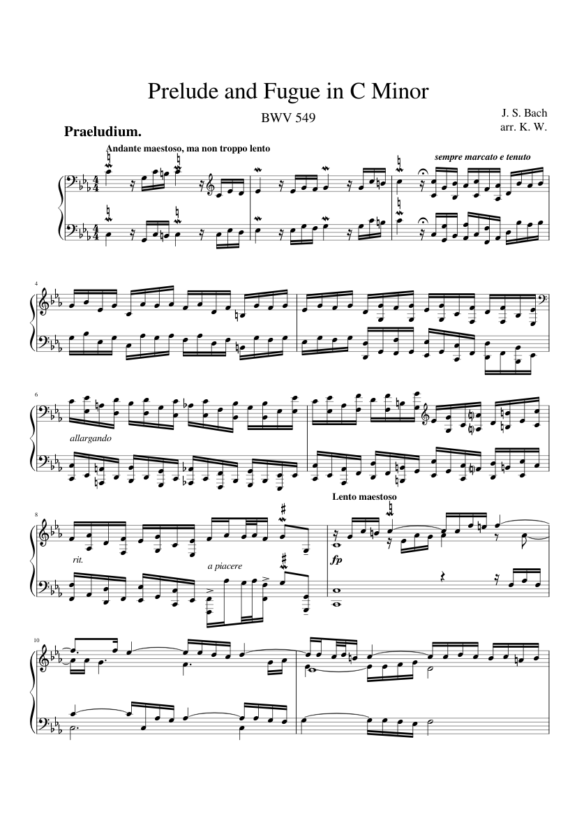 Prelude and Fugue in C minor BWV 549