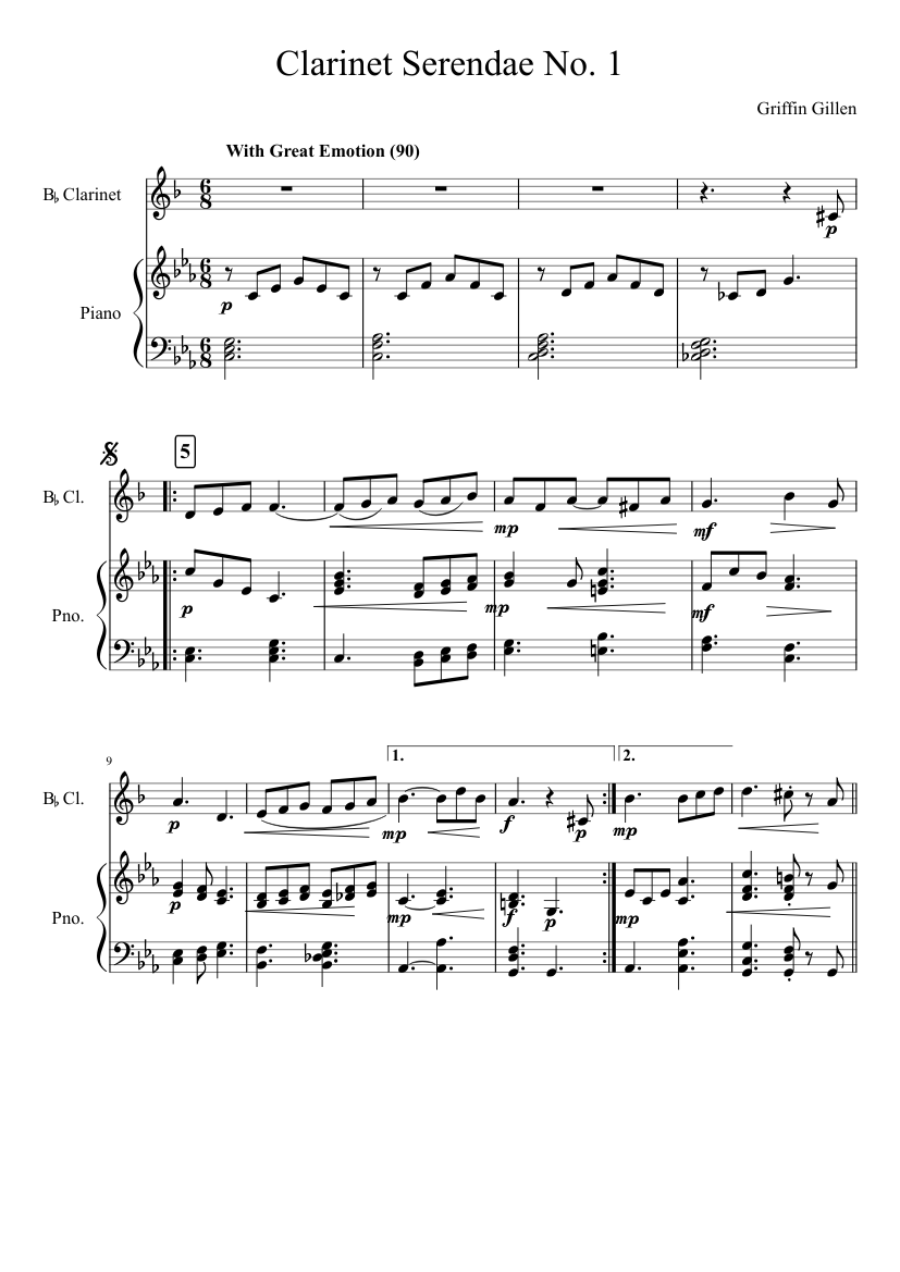 Solo for Clarinet with Piano Accompaniment Sheet music for Piano (Solo) |  Musescore.com