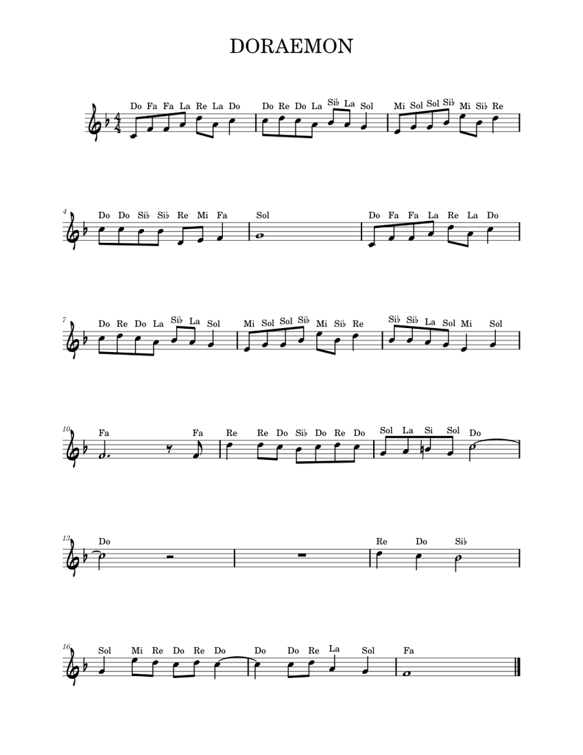 Doaremon1 Sheet music for Piano (Solo) | Musescore.com