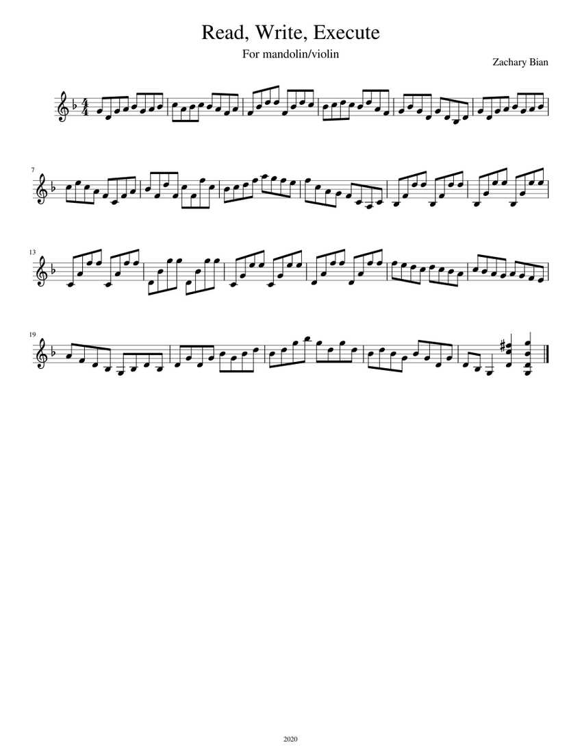 8-Read, Write, Execute Sheet music for Piano (Solo) Easy | Musescore.com