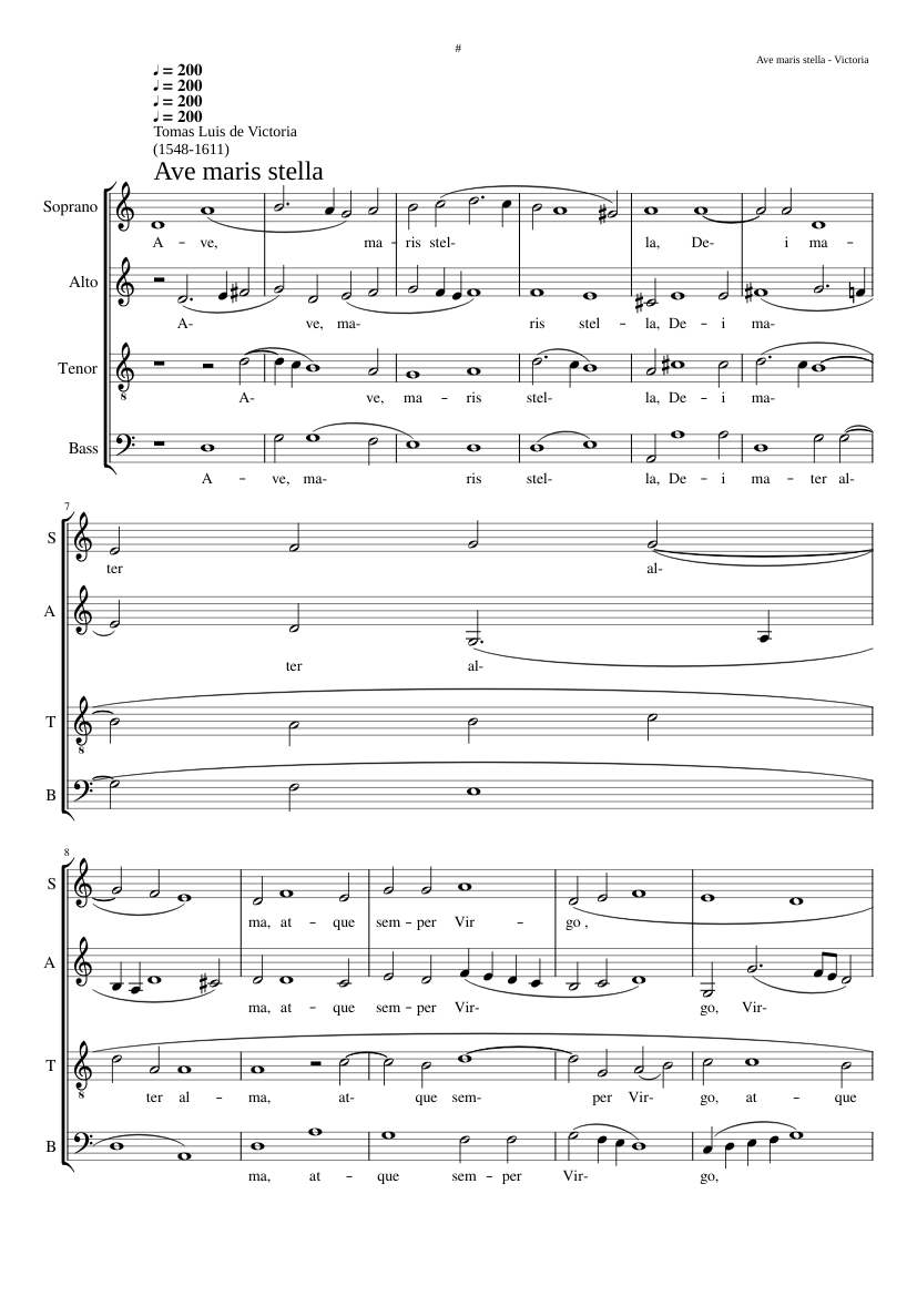 Ave maris stella (odd verses)