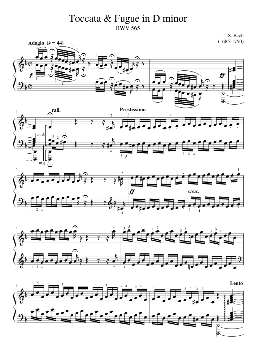 Toccata and Fugue in D minor BWV 565