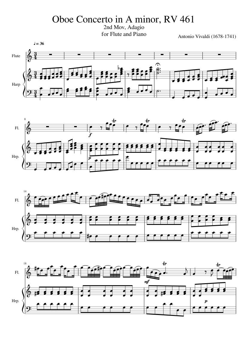 Oboe Concerto in A minor RV 461