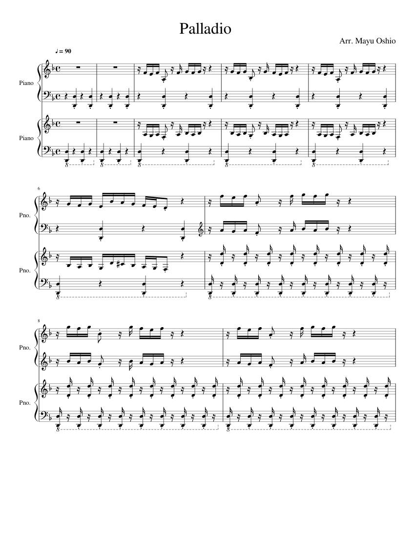 Palladio Piano Duet Sheet music for Piano (Piano Duo) | Musescore.com