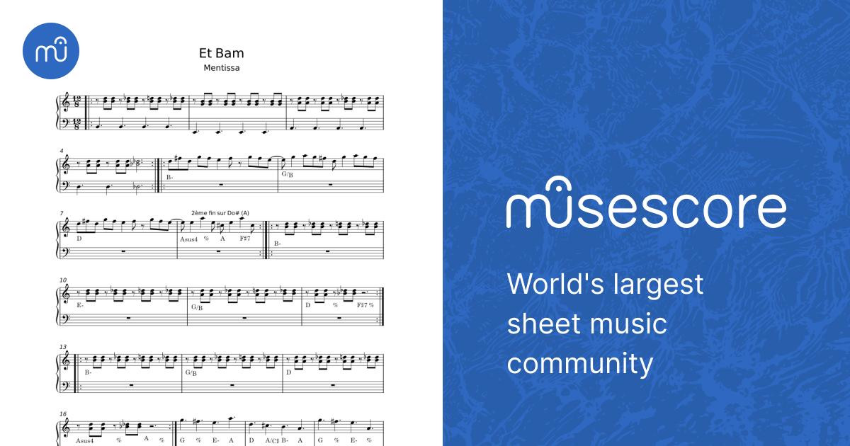 Et Bam - Mentissa Sheet music for Piano (Solo) Easy | Musescore.com