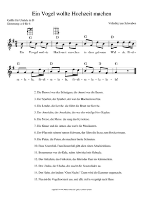 Ein Vogel Wollte Hochzeit Machen Sheet Music Free Download In Pdf Or Midi On Musescore Com 