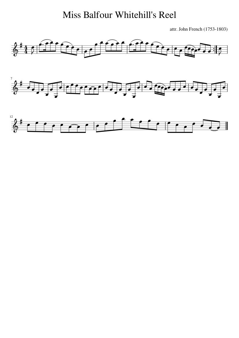 Miss Balfour Whitehill's Reel