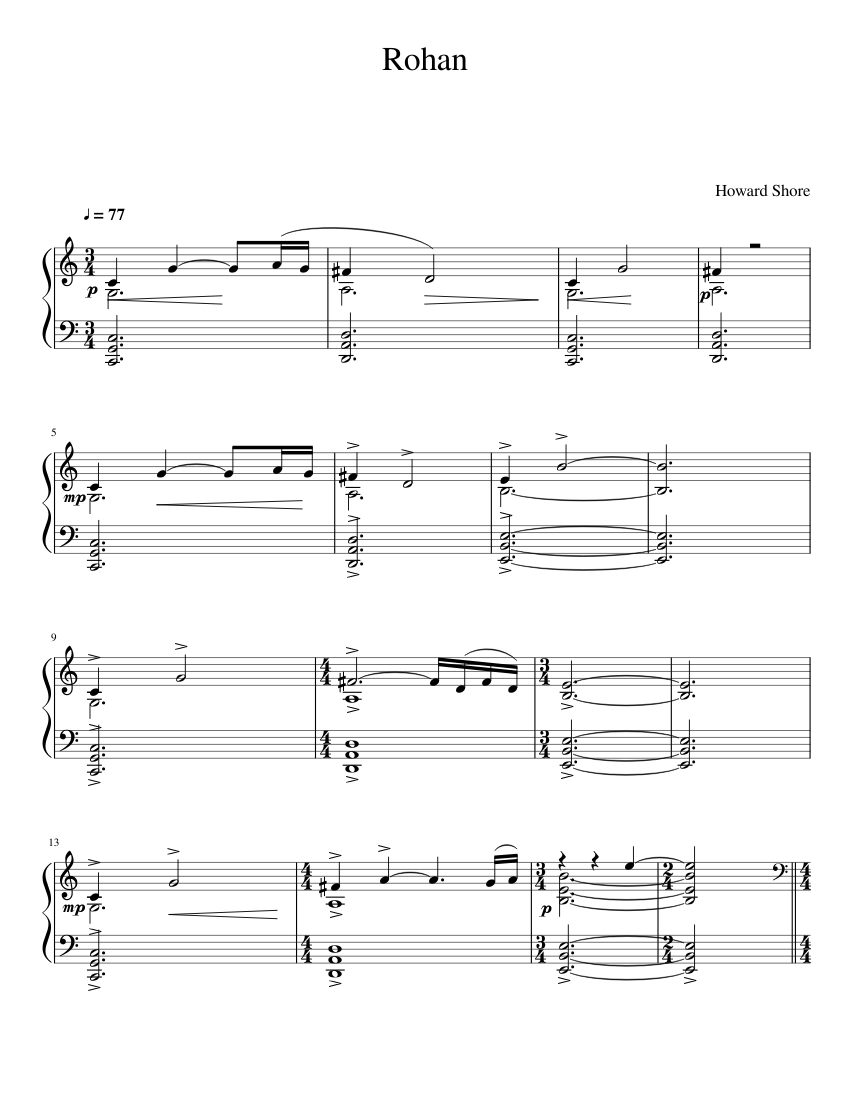 Rohan Sheet music for Piano (Solo) | Musescore.com