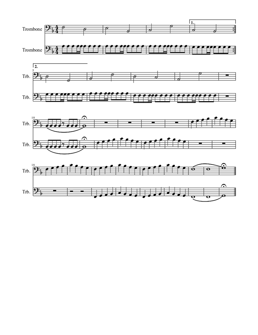 trombone part 1 & 2 for duet or only Sheet music for Trombone (Brass ...