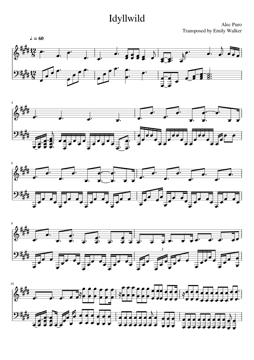 Idyllwild Sheet music for Piano (Solo) | Musescore.com