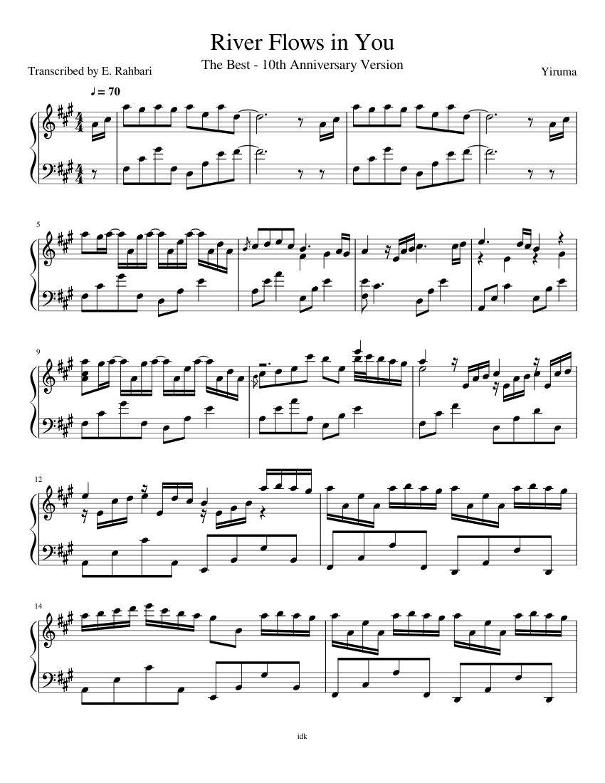River Flows In You 1 Sheet Music For Piano Solo Download And Print In Pdf Or Midi Free Sheet Music Musescore Com