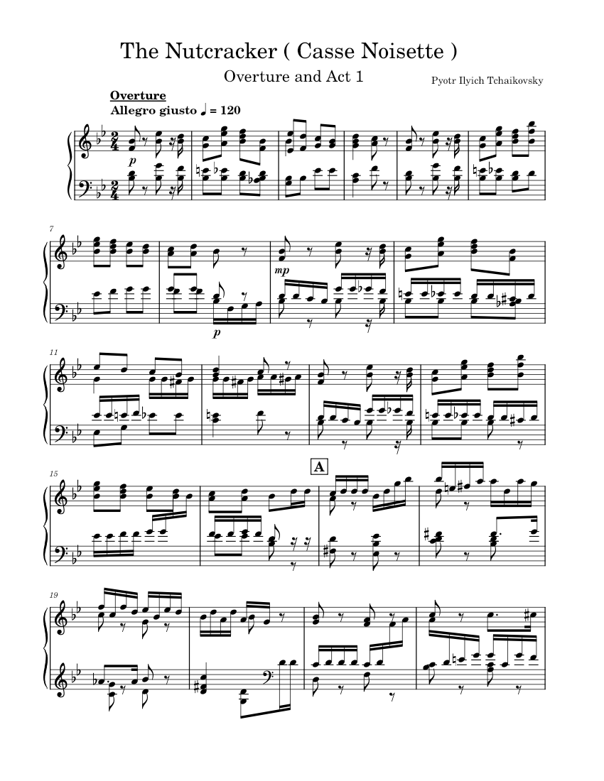 Pyotr Illyich Tchaikovsky - The Nutcracker, Op. 71 ( Overture and Act I ) Sheet  music for Piano, Soprano (Piano-Voice) | Musescore.com