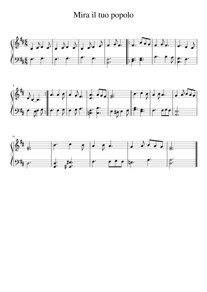 Mira il tuo popolo Sheet music for Piano (Solo) | Musescore.com