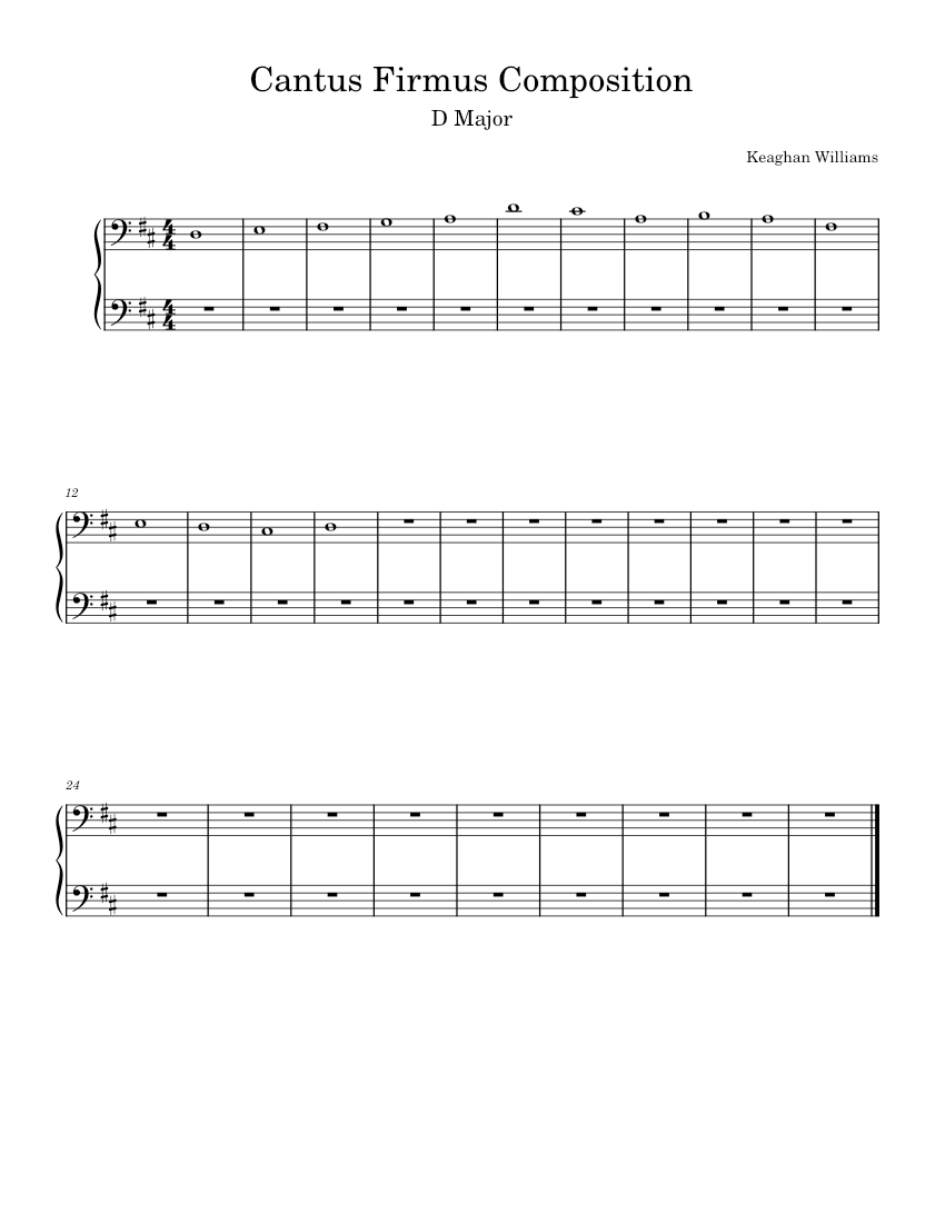 Cantus Firmus Composition Sheet music for Piano (Solo) Easy
