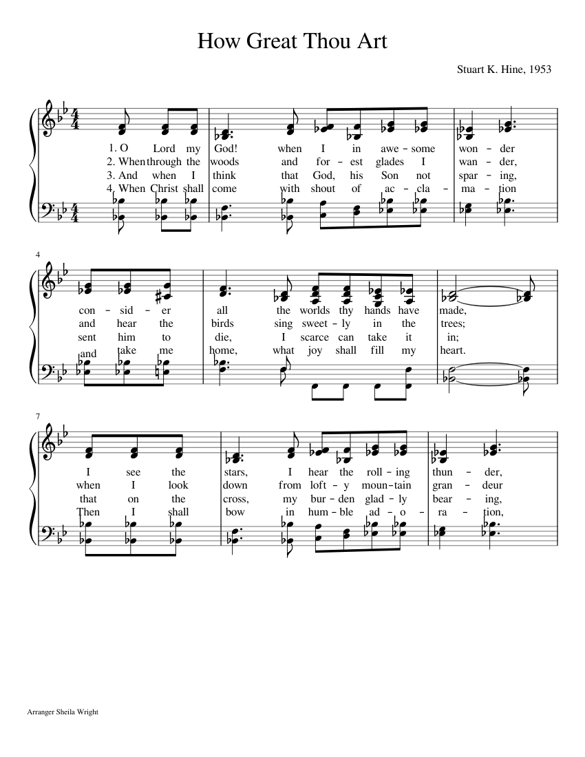 How Great Thou Art Sheet music for Piano (Solo) | Musescore.com