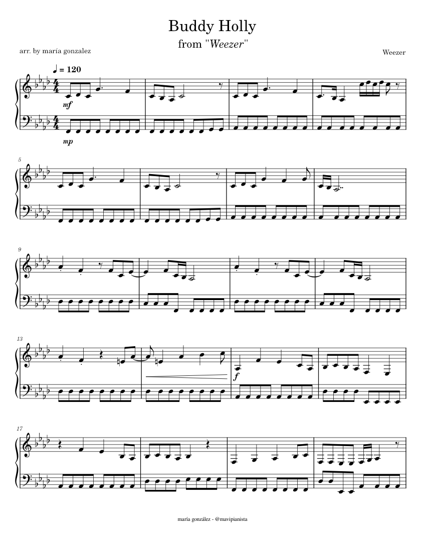Buddy Holly Weezer Sheet Music For Piano Solo Musescore buddy-holly-weezer-sheet-music-for-piano-solo-musescore