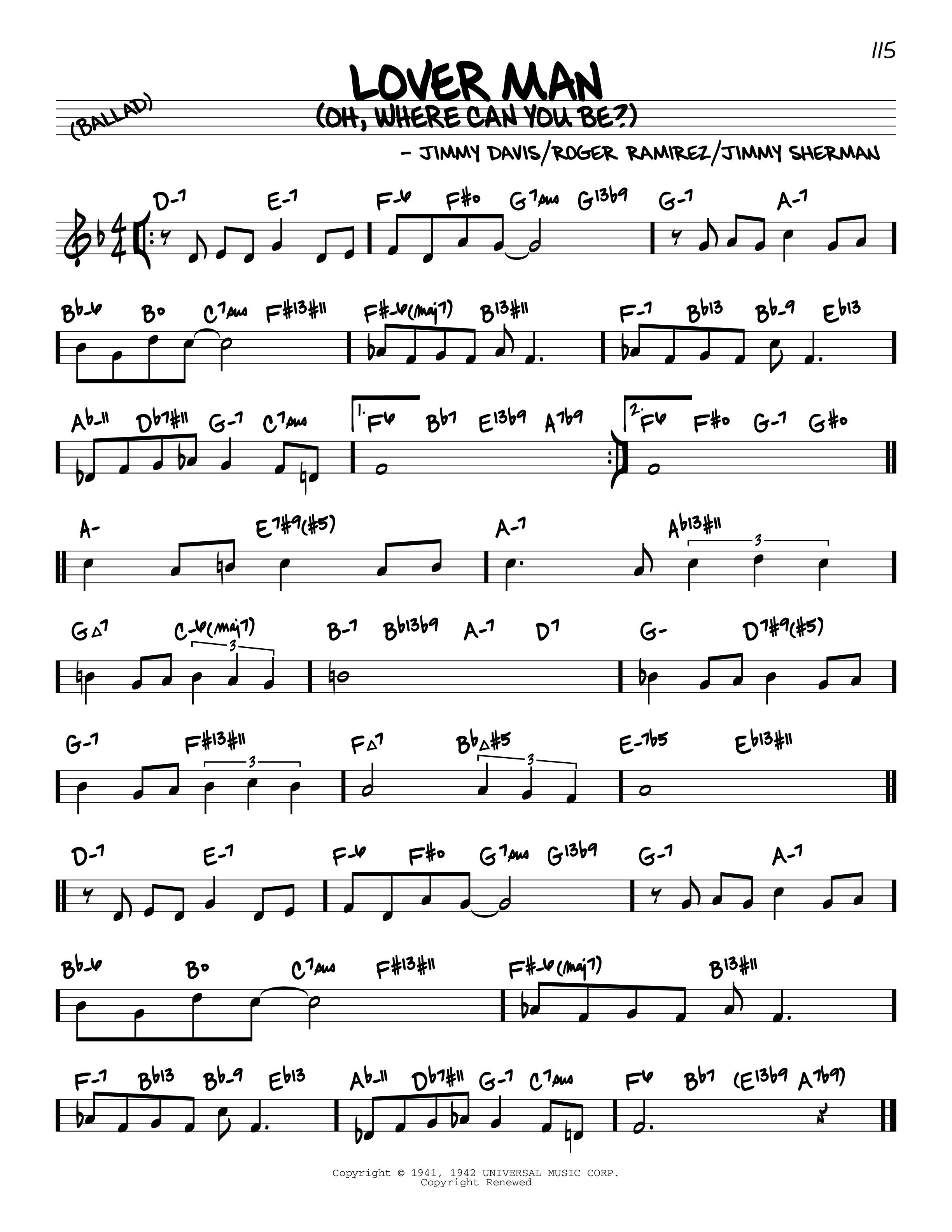 lover man Sheet music for Piano, Vocals by Billie Holiday Official ...