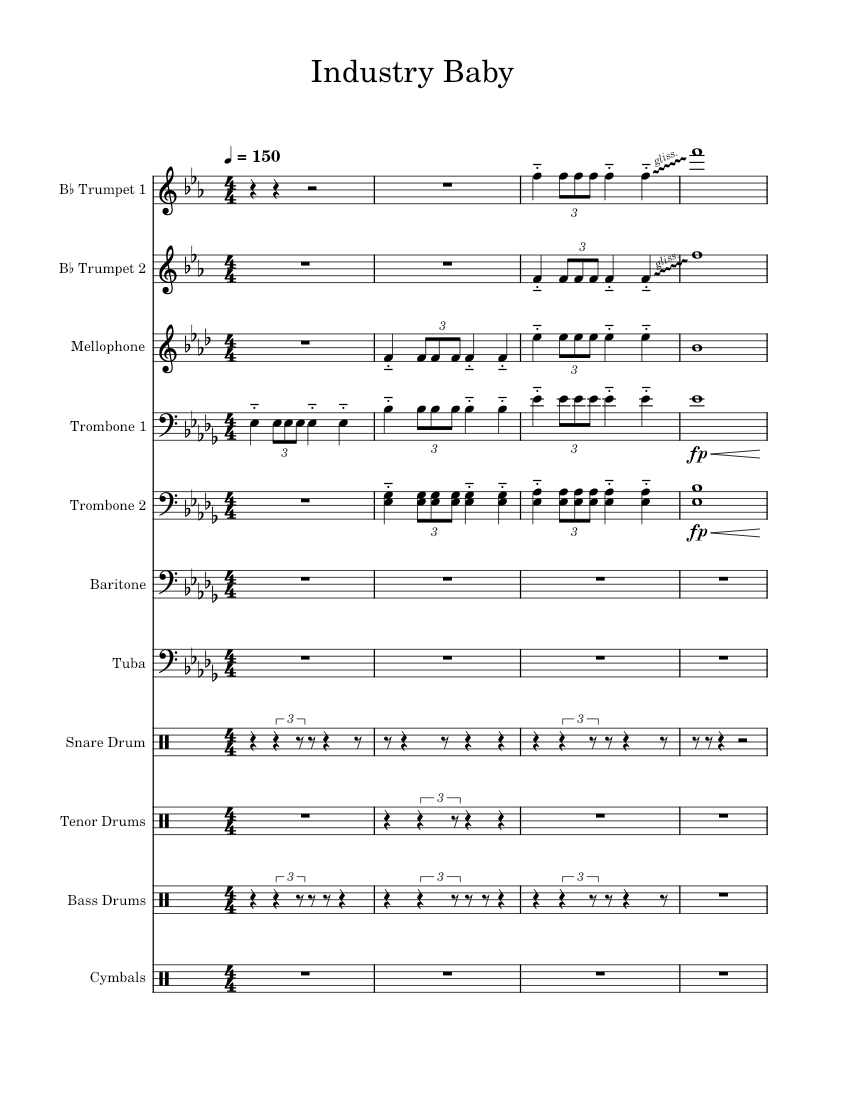 Industry Baby Lil Nas X Industry Baby Sheet music for Trombone, Tuba