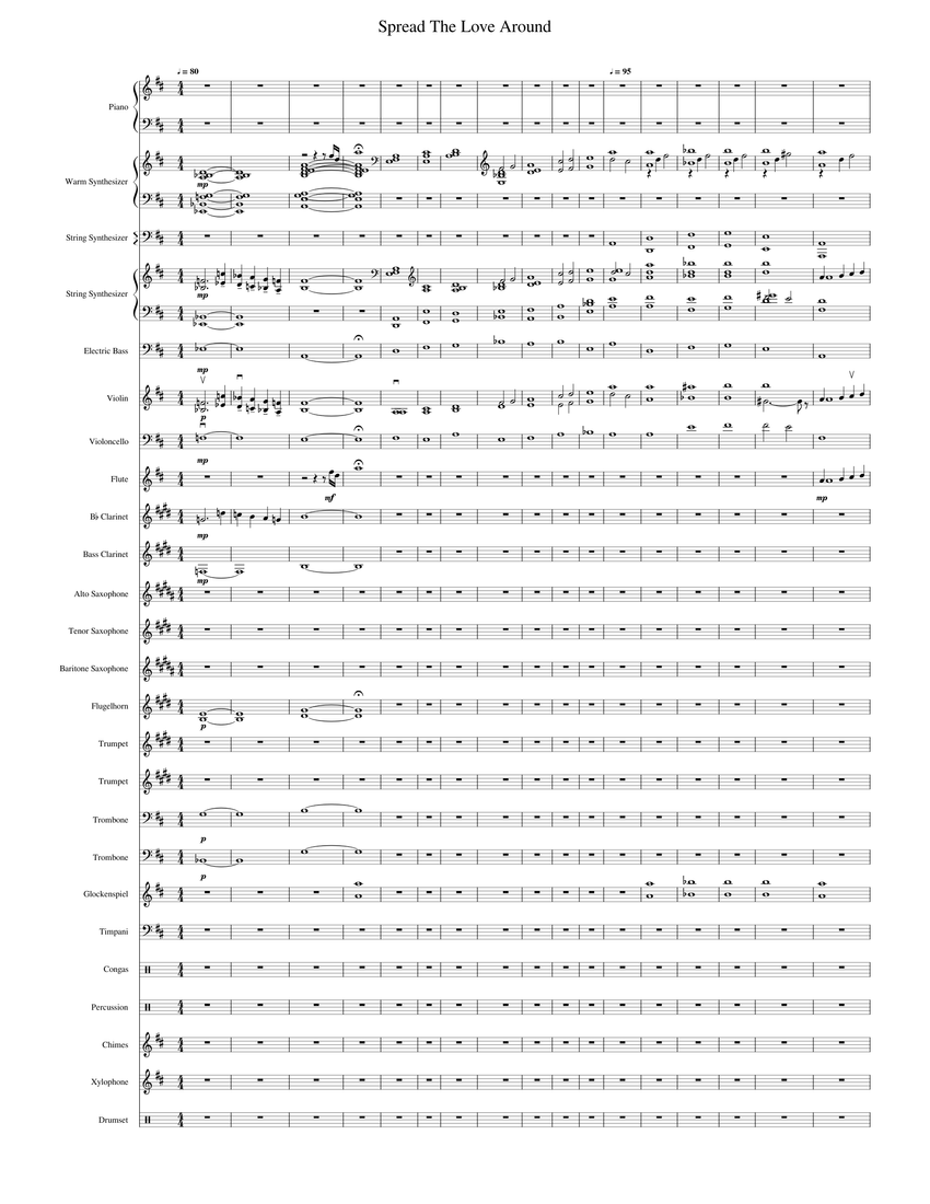 Spread The Love Around Sheet music for Piano, Trombone, Flugelhorn, Flute &  more instruments (Mixed Ensemble) | Musescore.com