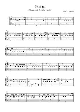 Mon Amour – Slimane France Eurovision 2024 Sheet music for Piano  (Piano-Voice) Easy