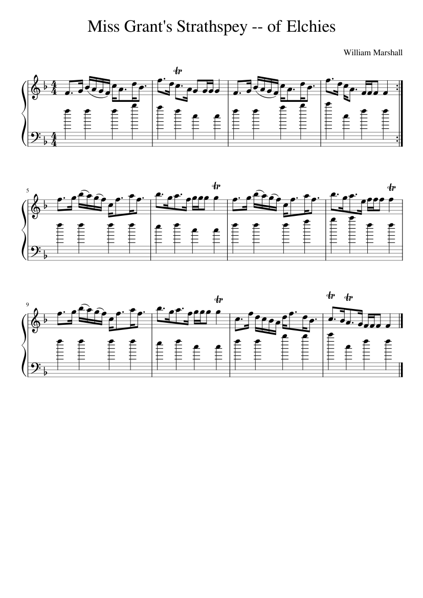 Miss Grant's Strathspey -- of Elchies